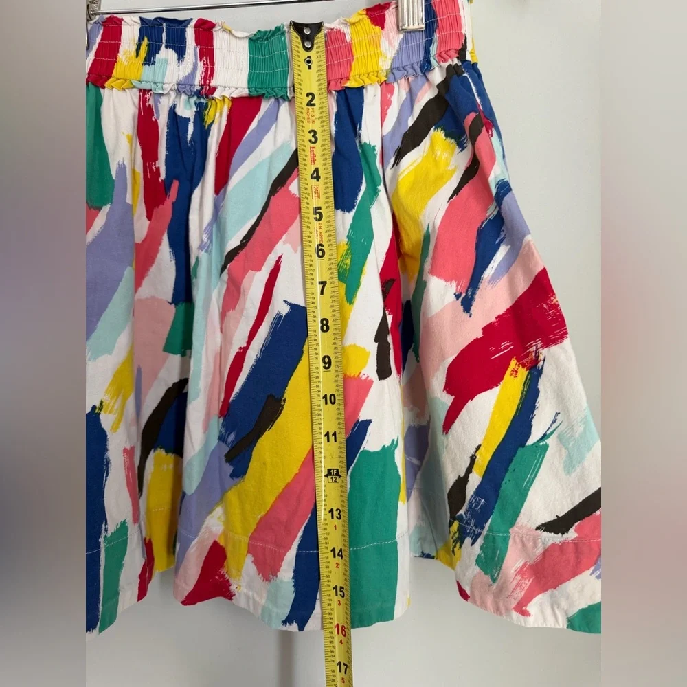 Kate Spade Skirt The Rules XL Multicolor Brushstroke A-Line Skirt Elastic Waist - Picture 6 of 10